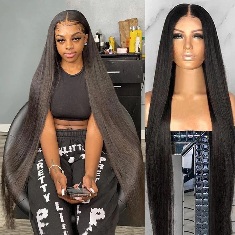 Top Trends: 30 Inch Human Hair Wig 13x4 Hd Lace Frontal Wig For Women 13x6 Hd Pre Plucked Lace Brazilian Hair Wigs Straight Lace Front Wig Shoppable Styles