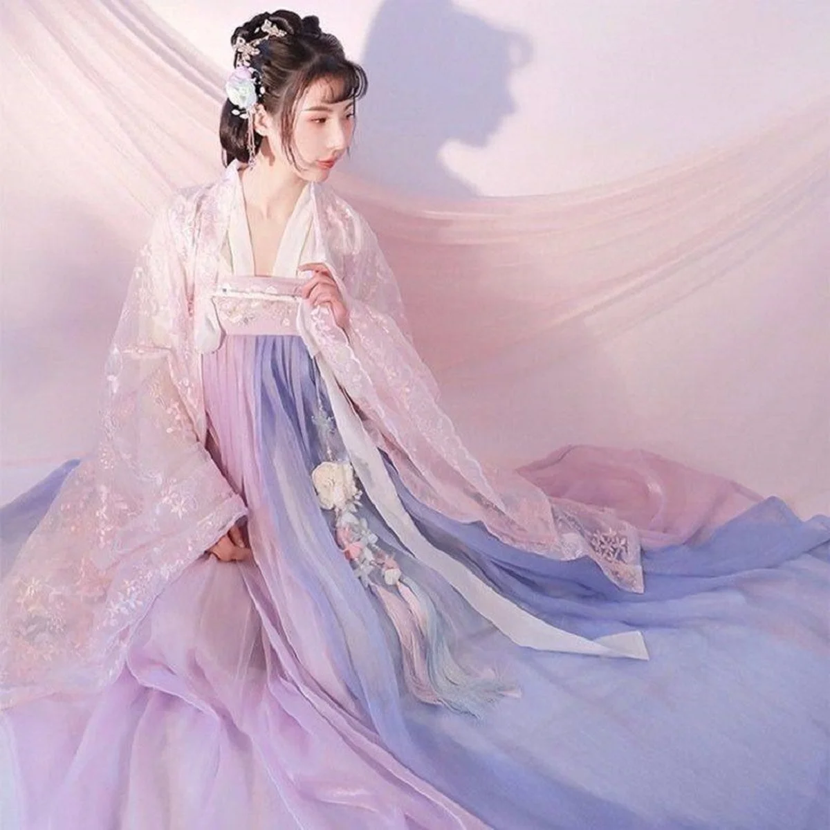 Top Trends: Hanfu Female Chinese Style Ancient Costume Fairy Elegant Skirt Waist Super Fairy Retro Stage Performance Clothing Ancient Shoppable Styles