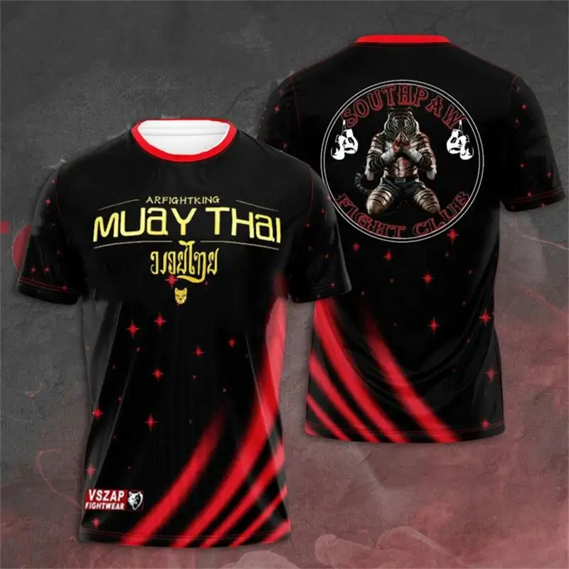 Top Trends: 3D Muay Thai Boxing Wrestling Printing T-shirt Men&#039;s Fashion Sports Short Sleeves Kids Gym Top Classic Clothing Harajuku T-shirt Shoppable Styles