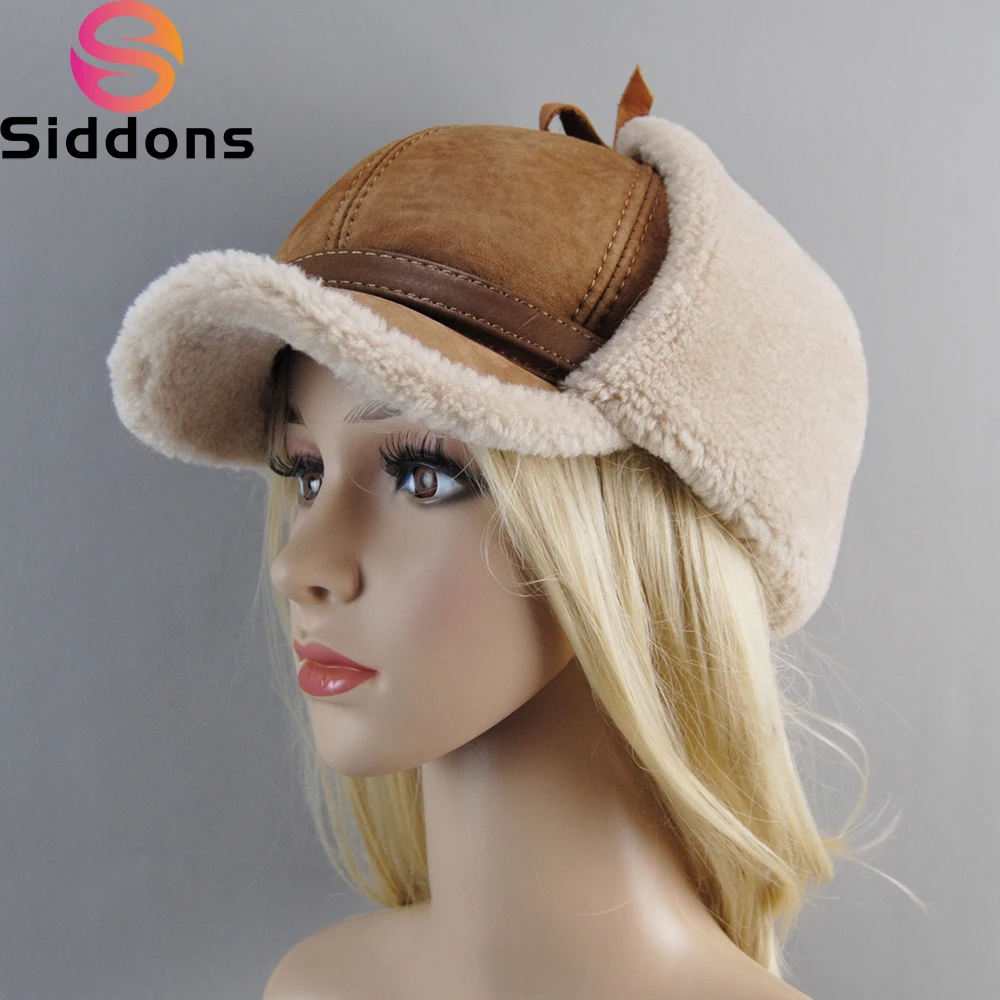 Top Trends: Real Fur Wool Hat Unisex New Winter Warm Bomber Russian Ushanka Hats With Ear Flaps Cow Leather Thick Snow Earflaps Baseball Cap Shoppable Styles