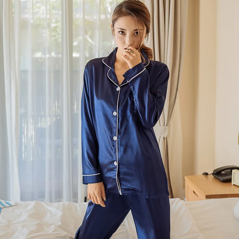 Top Trends: Womens Silk Satin Pajamas Pyjamas Set Sleepwear Pijama Pajamas Suit Female Sleep Silk Like Home Clothes 5XL Large Size Nightwear Shoppable Styles