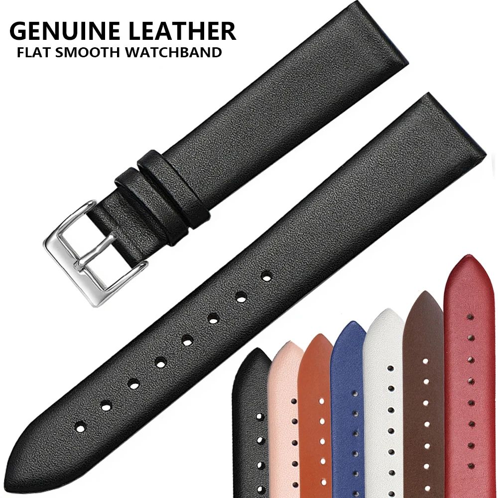 Top Trends: New Genuine Leather Watch Strap Band 12mm / 14mm / 16mm / 18mm / 20mm 22mm Smooth Watchbands Stainless Steel Buckle Watch Band Free Tool Shoppable Styles