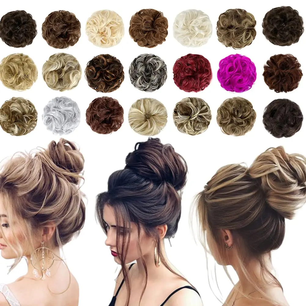 Top Trends: SHANGZI Synthetic Hair Bun Chignon Messy Curly Hair Band Elastic Scrunchy False Hair Pieces For Women Hairpins Black Brown Shoppable Styles