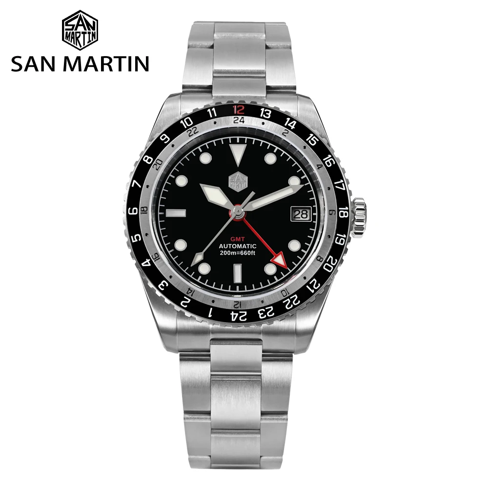 Top Trends: San Martin Design GMT Men Watch 38mm World Timer Waterproof NH34 Automatic Mechanical Wristwatch 20Bar Sapphire Glass SN0112 Shoppable Styles