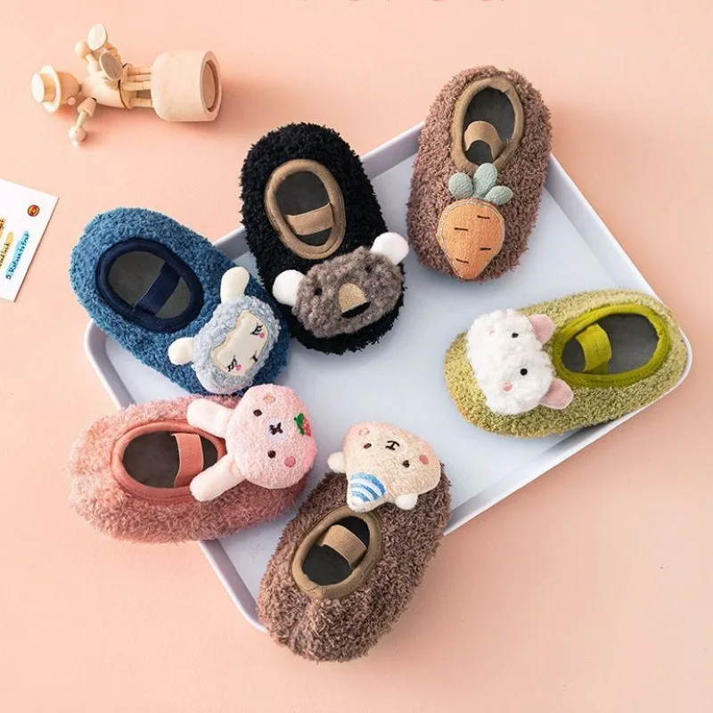 Top Trends: Autumn Winter Baby Slippers Toddler Warm Plush Floor Sock Shoes Children Soft Anti-slip Walking Shoes Indoor Kids Shoes Shoppable Styles