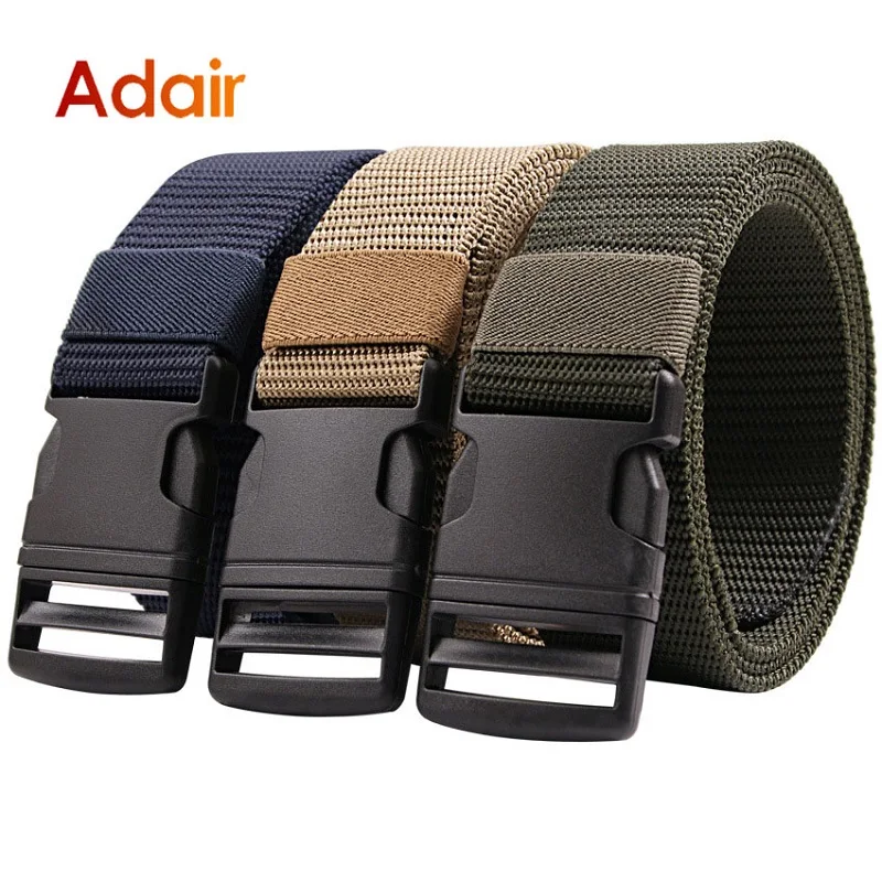 Top Trends: Tactical Nylon Belt For Man Outdoor Multi Functional Canvas Plastic Buckle Waistband High Quality Trouser Men Belt Brown DT043 Shoppable Styles