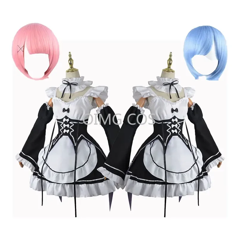 Top Trends: Ram / Rem Cosplay Re:zero Kara Hajimeru Isekai Seikatsu Costumes Dress Headdress Party Suit Anime Maid Dress Costume Shoppable Styles