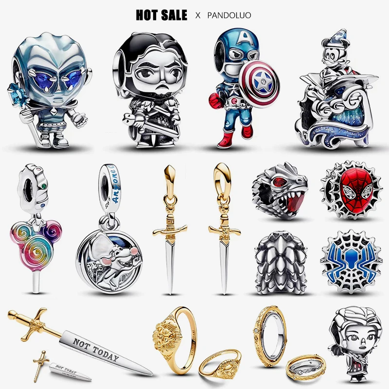 Top Trends: 2024 New In Marvel Captain America Charm Beads Fit Pandora Bracelet Women 925 Silver Disney Game Of Thrones Pendant Bead Jewelry Shoppable Styles