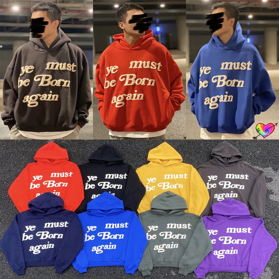 Top Trends: 2022 Print Tag CPFM.XYZ Hoodie Men Women 3D Foam Logo 1:1 Ye Must Be Born Again Hoodie Heavy Fabric Kanye West Sweatshirts Shoppable Styles