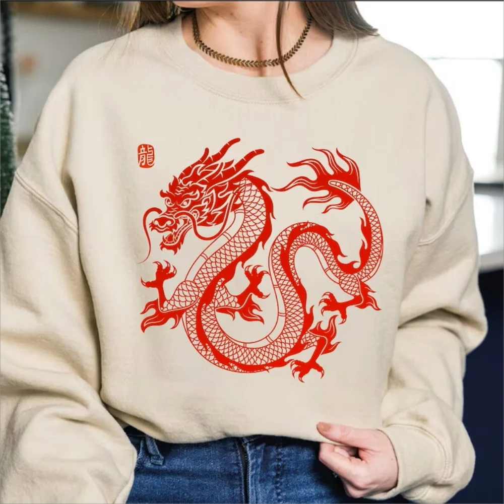 Top Trends: Chinese New Year Dragon Sweatshirt Y2k 2024 Happy Chinese New Year Shirt Chinese Style Zodiac Lunar Aesthetic Comfort Pullovers Shoppable Styles