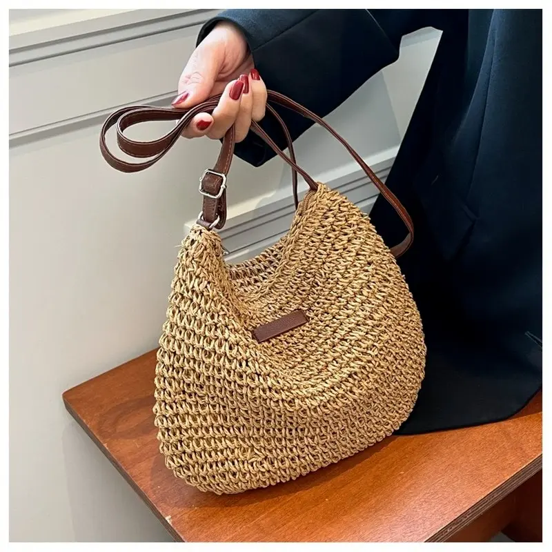 Top Trends: Ladies Summer Straw Woven Crossbody Bag Women Beach Holiday Shopping Woven Shoulder Handbag Messenger Purses For Women Bags Shoppable Styles