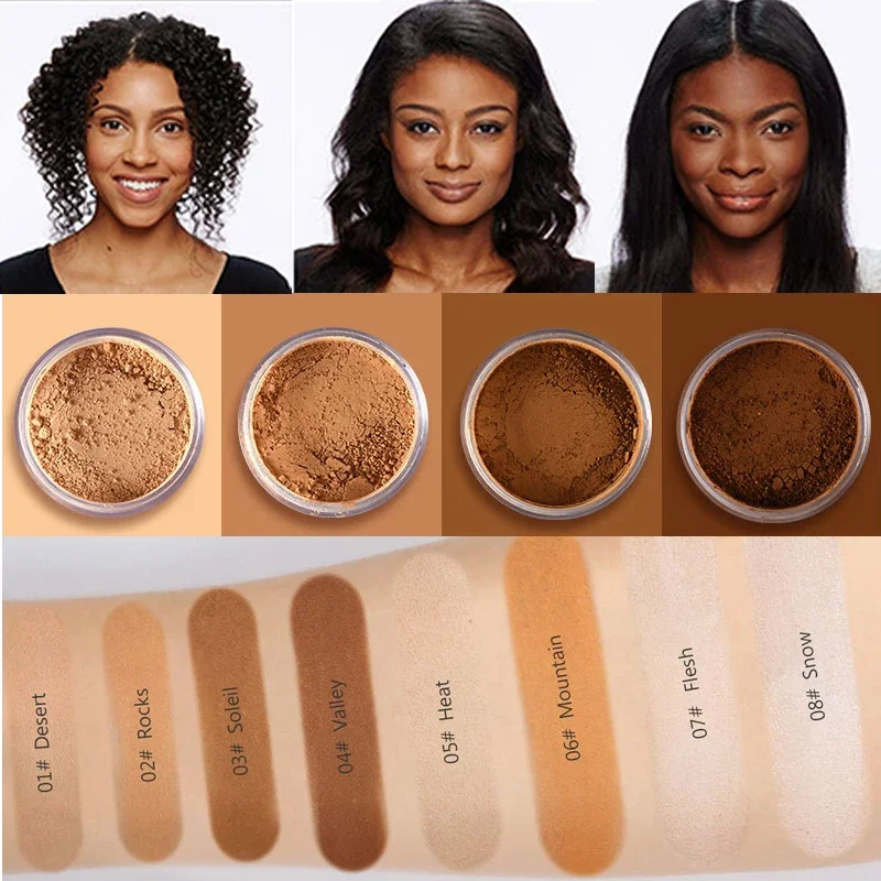 Top Trends: 30g 8color Makeup Loose Setting Powder Matte Mineral Concealer Finishing Bronzer Contour For Black Dark Skin Makeup Free Ship Shoppable Styles