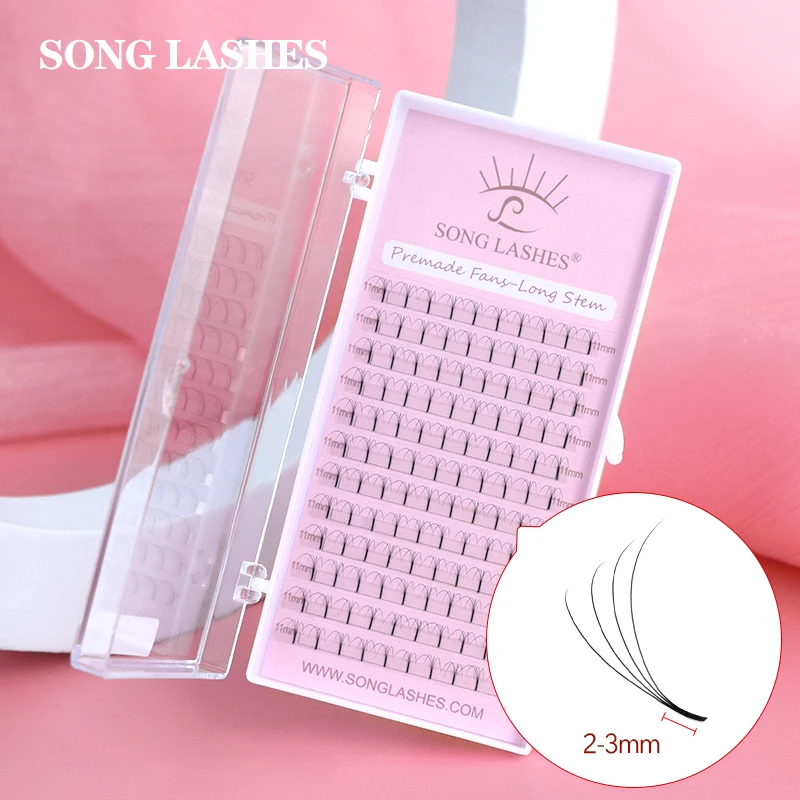 Top Trends: SONG LASHES 0.07 0.10mm Thickness Long Stem Premade Volume Fans Premade Fans Eyelash Extension For Salon And Professional Shoppable Styles