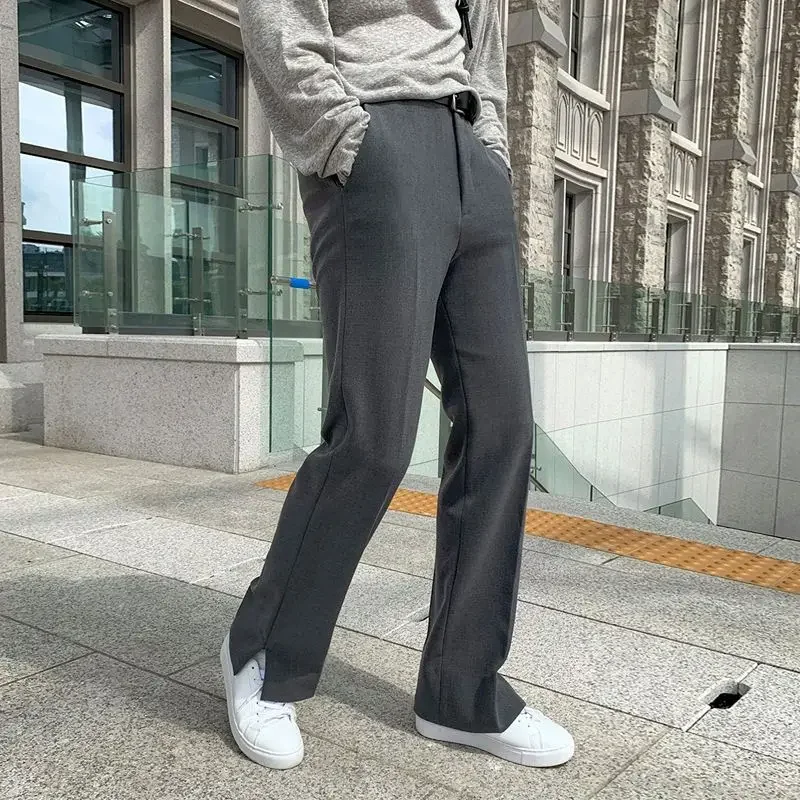 Top Trends: Men Straight Casual Pants 2023 Autumn New Korean Style Baggy Personality Solid Color Blazer Pants Trousers Male Streetwear N33 Shoppable Styles