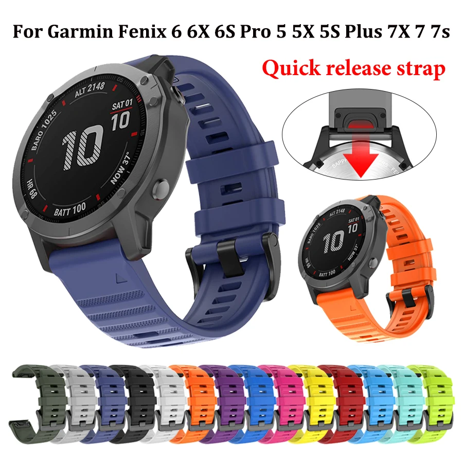 Top Trends: 22 26mm Silicone Smart Watch Band For Garmin Fenix 6 6S 6X 7X 7 Pro 5 5X 5S 3HR 955 Quick Release Strap Fenix7X Fenix7 Wristband Shoppable Styles