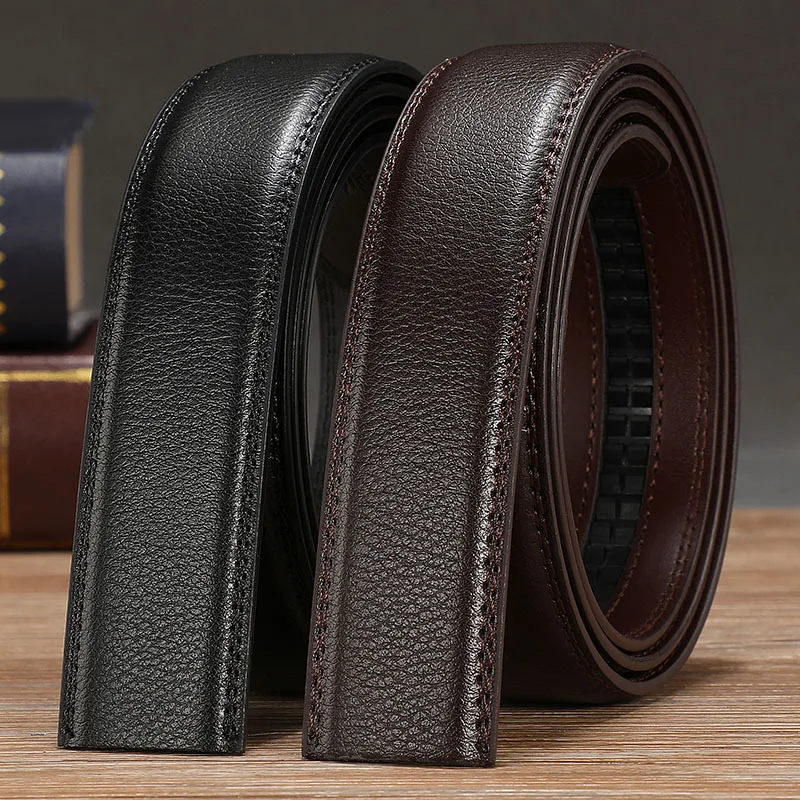 Top Trends: Ratchet Men Belt Replacement Strap 1 3/8", Large Size 150cm 170cm Leather Belt Strap For 40MM Slide Click Automatic Buckle Shoppable Styles - Image 2