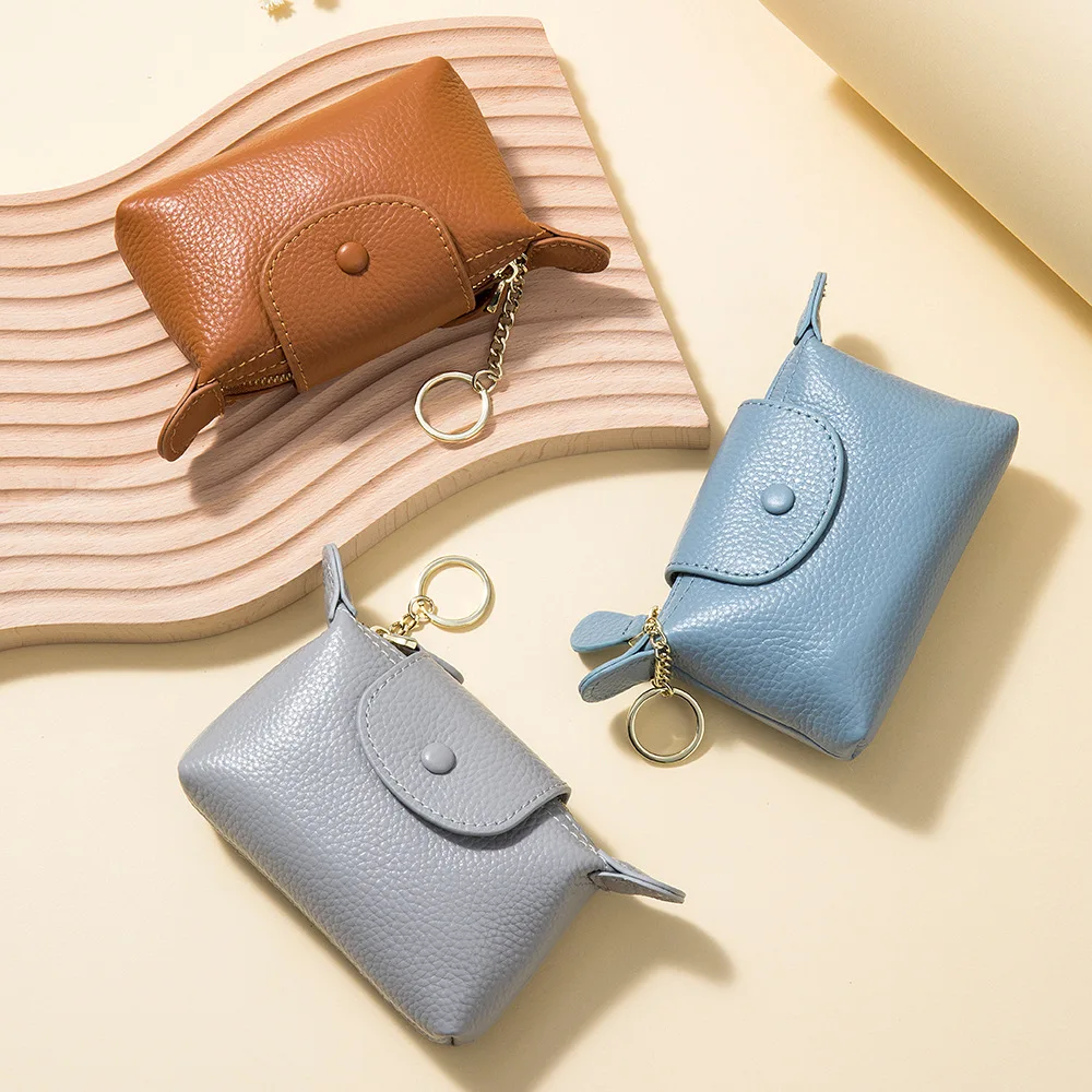 Top Trends: Genuine Leather Coin Purses Small Card Holder Purse High Quality Leather Mini Dumplings Wallet Brand Exquisite Clutch Bag 2023 Shoppable Styles