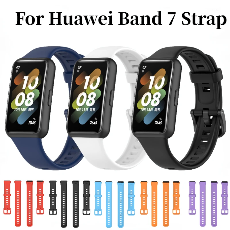 Top Trends: Silicone Watch Strap For Huawei Band 7 Original Belt Sports Smart Bracelet Replacement Wristband For Huawei Band 7 Correa Strap Shoppable Styles