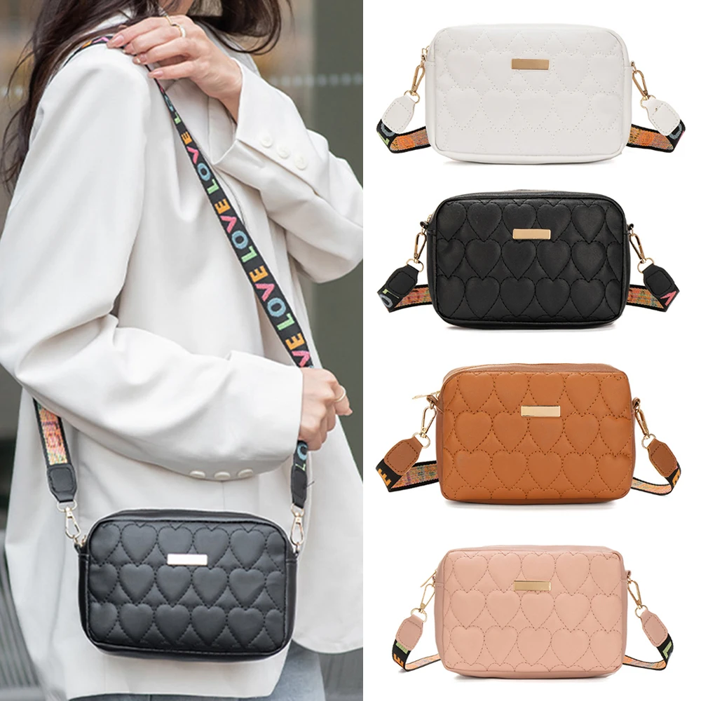 Top Trends: Women'S Small Messenger Bags With Heart Lattice Embroidery Camera Bags Fashion Ladies Shoulder Crossbody Bags Mobile Phone Bags Shoppable Styles