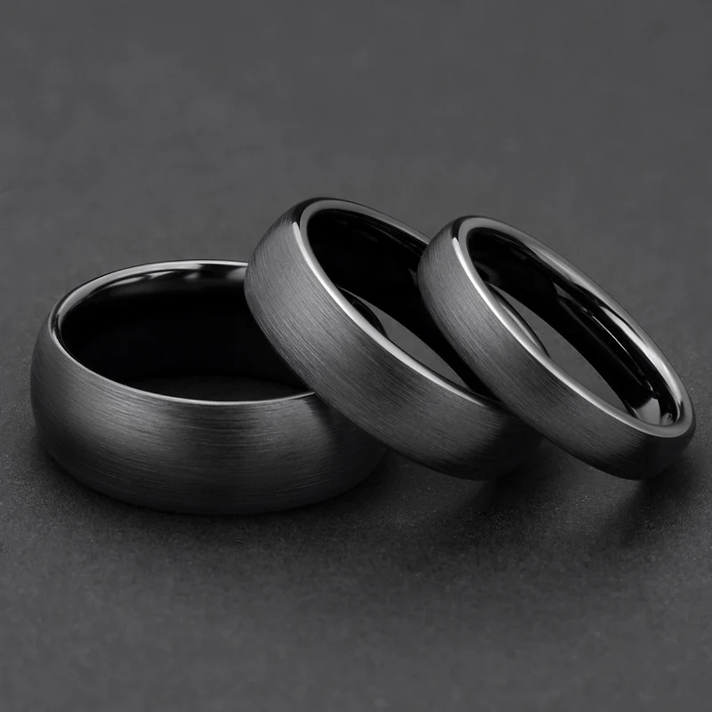 Top Trends: Tigrade Ceramic Brushed Black Ring For Men Women 4 / 6 / 8mm Width Tendy Male Wedding Ring Matte Anillos Mujer Plus Size Shoppable Styles