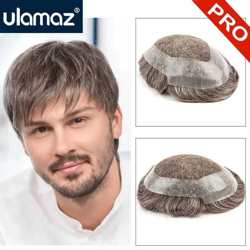 Top Trends: Swiss Lace Male Hair Prosthesis 8"X10" Australia Toupee Wig For Men Invisible Base Hair System Natural Wig Human Hair Men Wig Shoppable Styles