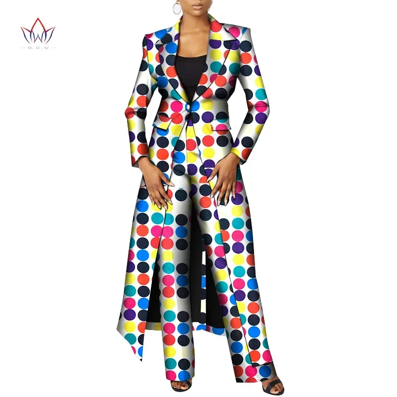 Top Trends: New Customize BintaRealWax African Clothes For Women Long Sleeve Coat And Pant African Women Print Wax Suits Work Party WY8466 Shoppable Styles