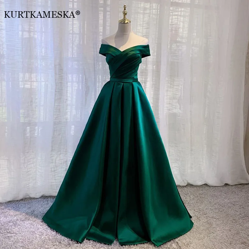 Top Trends: Sexy Boat Neck Satin Wedding Bridesmaid Maxi Dress Elegant Long Prom Evening Guest Cocktail Party Summer Dresses For Women 2022 Shoppable Styles