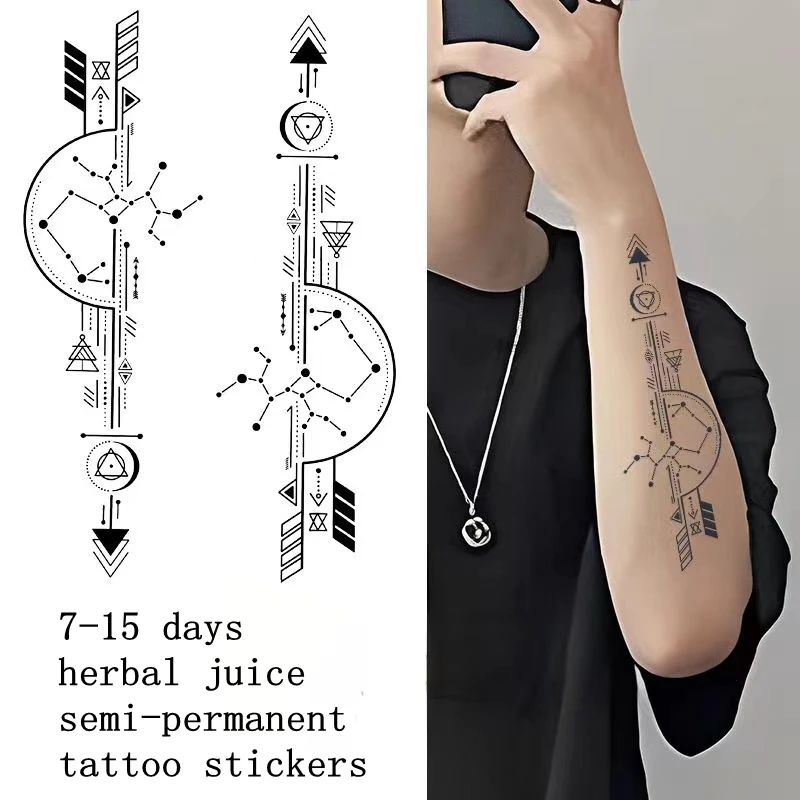 Top Trends: Constellation Sword Tattoo Stickers Herbal Juice Non Reflective Waterproof Female Lasting Male Arm Chest Faux Tatouage Adesivos Shoppable Styles