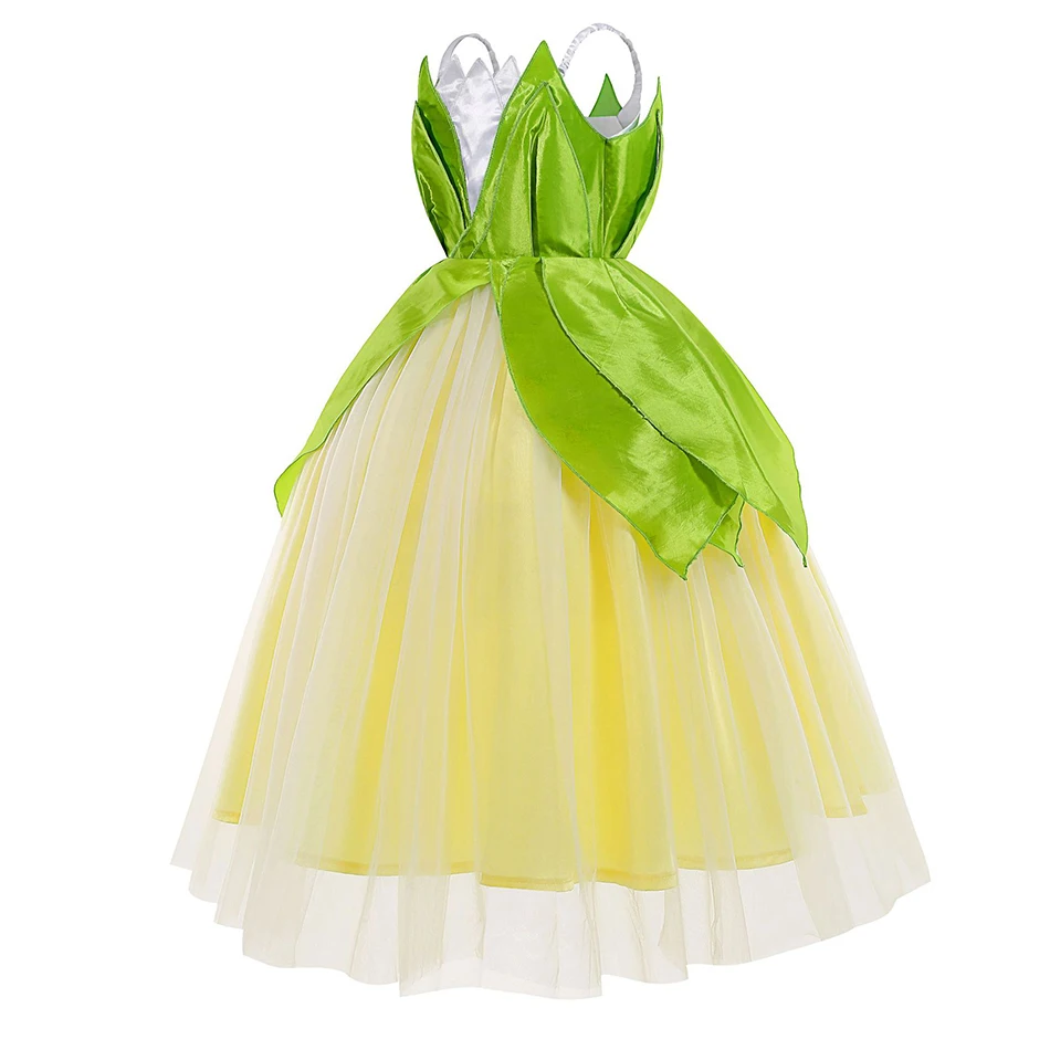 Top Trends: Disney The Princess And The Frog Cosplay Costume For Girls Fancy Tiana Princess Dress Carnival Purim Party Kids Frock Clothing Shoppable Styles - Image 3