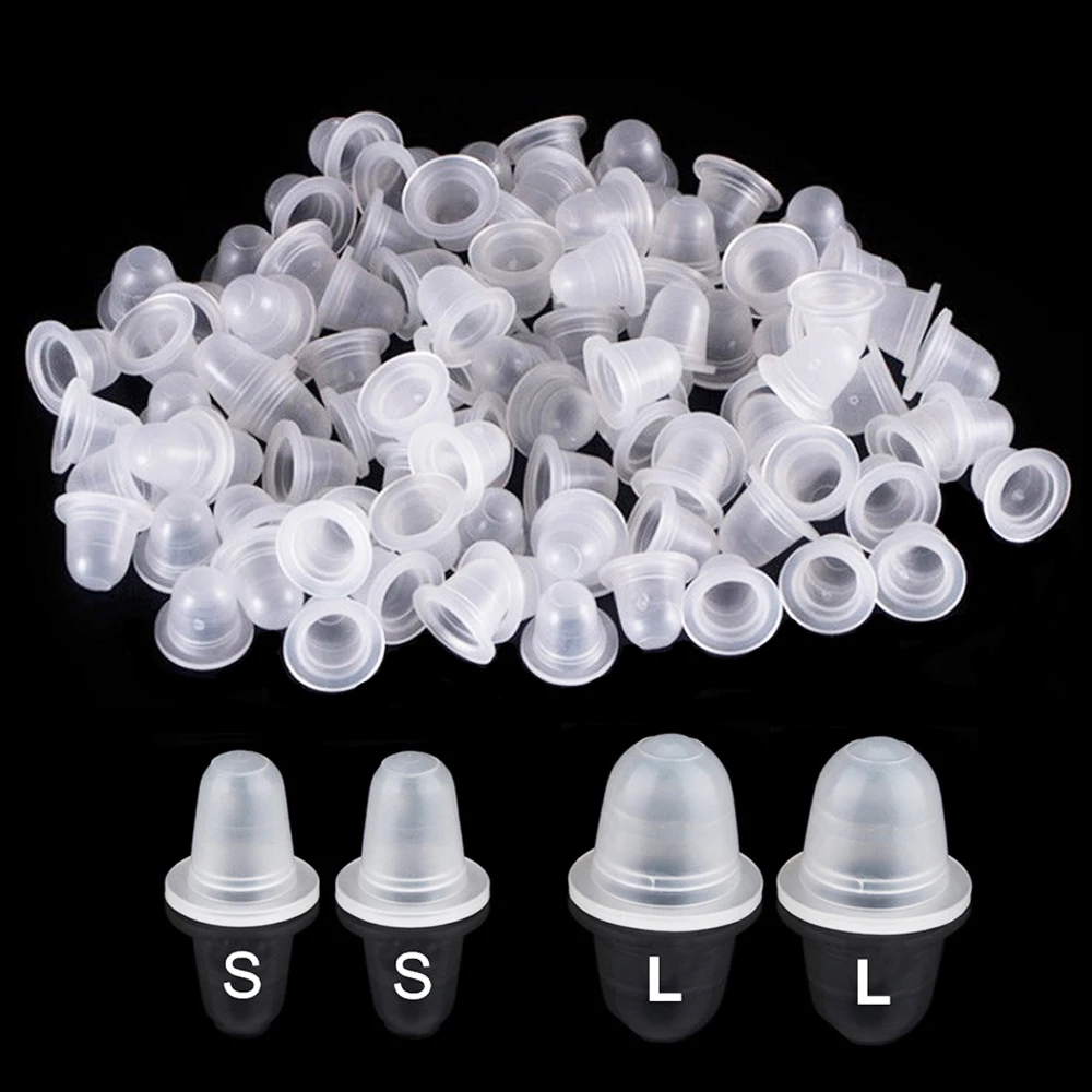 Top Trends: 100 / 300 / 500 / 1000PCS Soft Silicone Microblading Tattoo Ink Cup Cap S / L Disposable Pigment Holder Container For Tattoo Accessories Shoppable Styles