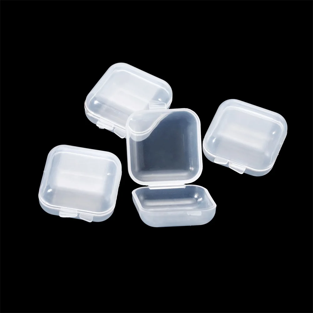 Top Trends: 5 / 10Pcs Mini Plastic Storage Box Transparent Jewelry Storage Case Earrings Rings Finishing Boxes Small Items Storage Container Shoppable Styles