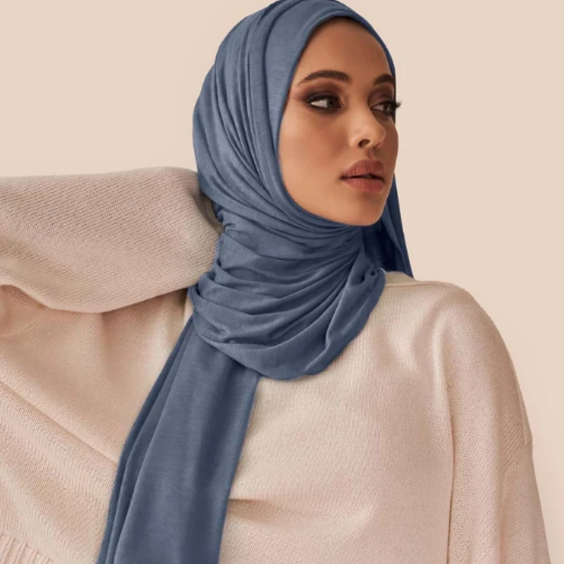 Top Trends: 2023 New Modal Cotton Jersey Hijab Scarf For Muslim Women Shawl Stretchy Easy Plain Hijabs Scarves Headscarf African Woman Shoppable Styles