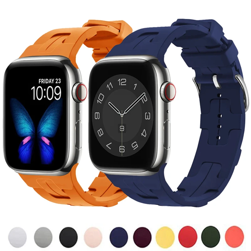 Top Trends: Strap For Apple Watch Band 44mm 45mm 41mm 40mm 49mm 42mm 38mm New Silicone Bracelet Correa Iwatch Series 9 8 Ultra 7 Se 3 5 6 4 Shoppable Styles