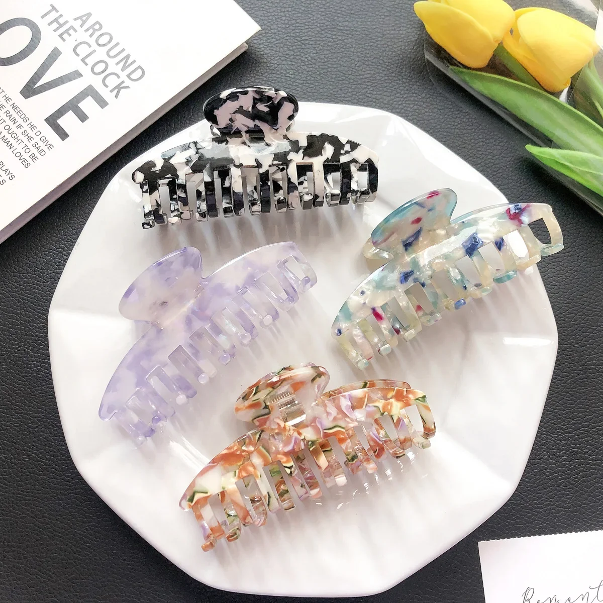 Top Trends: 1PC Girl Hair Claw Women Geometric Hair Clamp Grab Hair Jaw Clip Grip Barrettes Korean Style Hairpin Acrylic Styling Accessories Shoppable Styles - Image 4