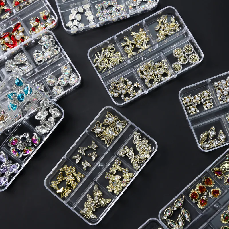 Top Trends: 1Box Nail Art Rhinestones Planet / Heart Nail Charms Jewelry Crystal Nail Art Decorations Accessories DIY Nail Parts Gems Stone Shoppable Styles