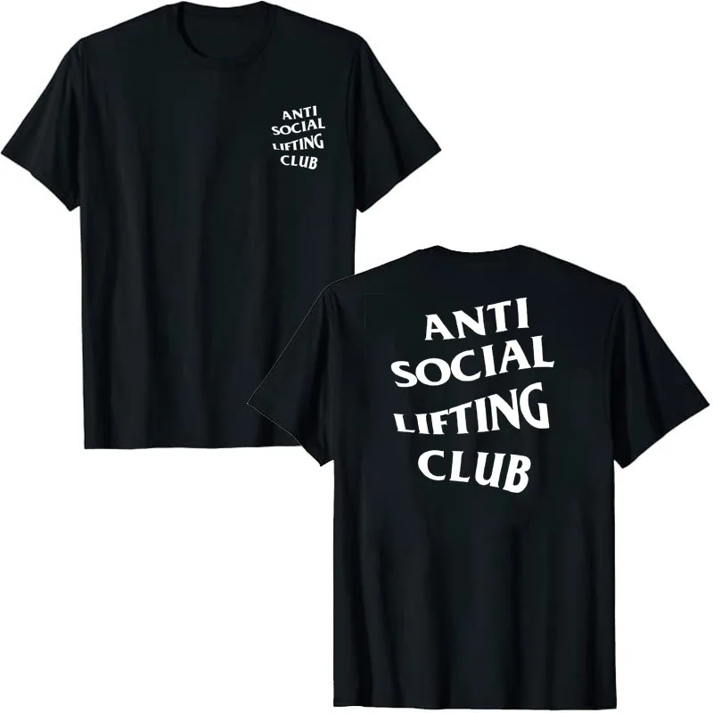 Top Trends: Anti Social Lifting Club T-Shirt Exercise Fitness Sports Letters Printed Sayings Graphic Tee Tops Basics Short Sleeve Blouses Shoppable Styles