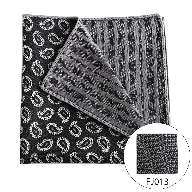 Top Trends: Fashion Silk Hankerchief Men's Pocket Square Scarves Vintage Hanky Handkerchiefs Striped Solid Black Grey 25cm Handmade Handker Shoppable Styles - Image 4