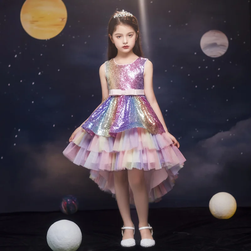 Top Trends: High-End Flower Girls Princess Sequins Baby Wedding Christmas Party Trailing Dress Teenager Children Kids Elegant Vestidos 3-15Y Shoppable Styles