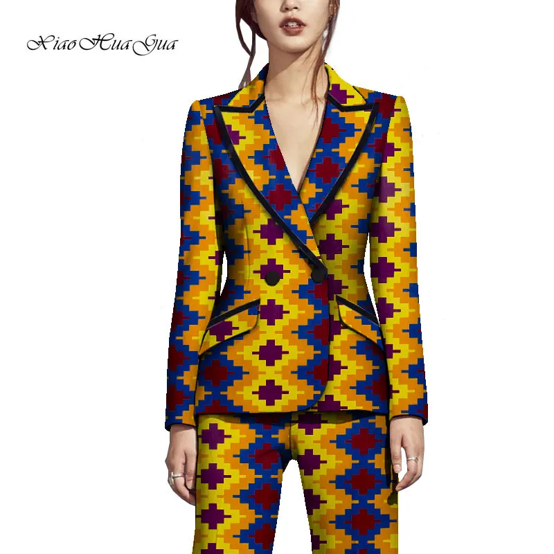 Top Trends: Fashion 2 Pieces Set African Outfit For Women Wax Print Blazer Coat And Long Pants Women African Pants Set WY8845 Shoppable Styles