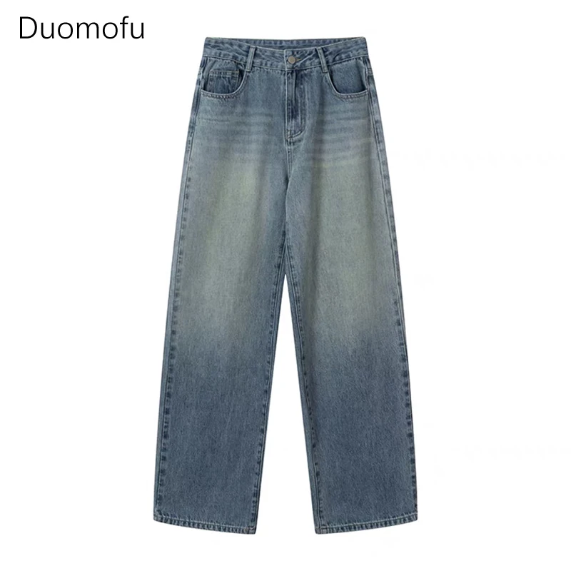 Top Trends: Duomofu Vintage Washed Loose Full Length Women Jeans Autumn Chic High Waist Slim Straight Casual Fashion Simple S-XLfemale Jeans Shoppable Styles - Image 6