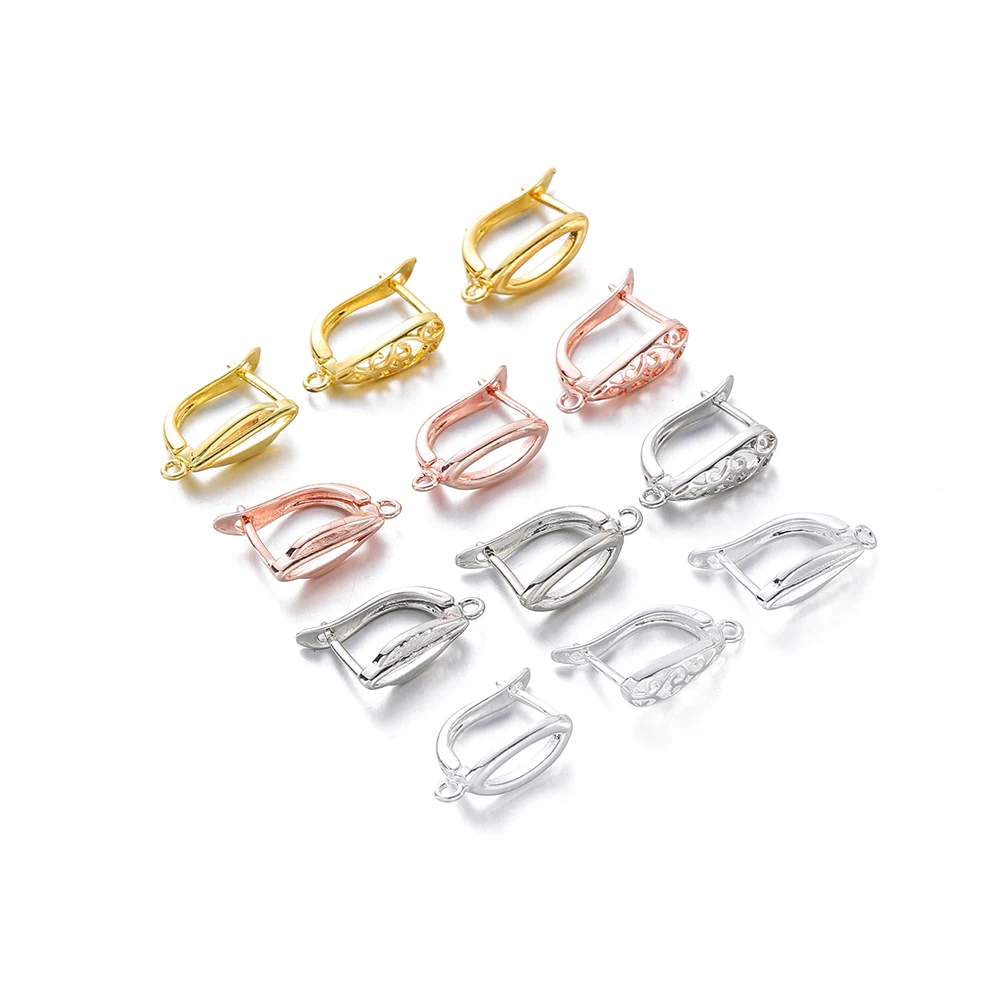 Top Trends: 10Pcs / Lot 19mm Gold Color French Earrings Clasps Hooks D Drop Shape Earring Hooks For DIY Earring Jewelry Making Accessories Shoppable Styles