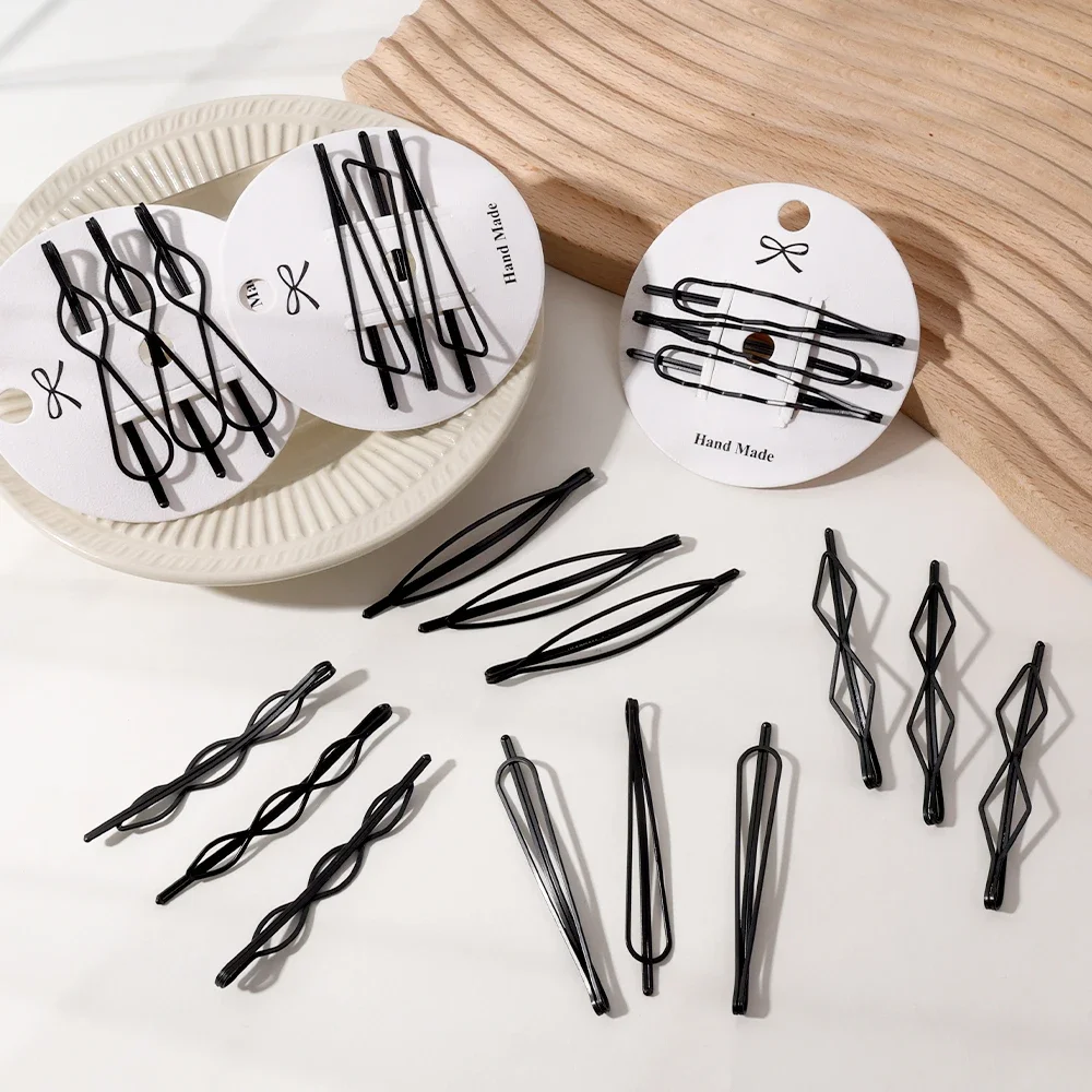 Top Trends: 3 / 12Pcs Black Metal Barrettes Hair Clips Bobby Pins Wavy Fashion Hairpin Invisible BB Clip Wave Hairgrip Hair Clips Accessories Shoppable Styles - Image 5