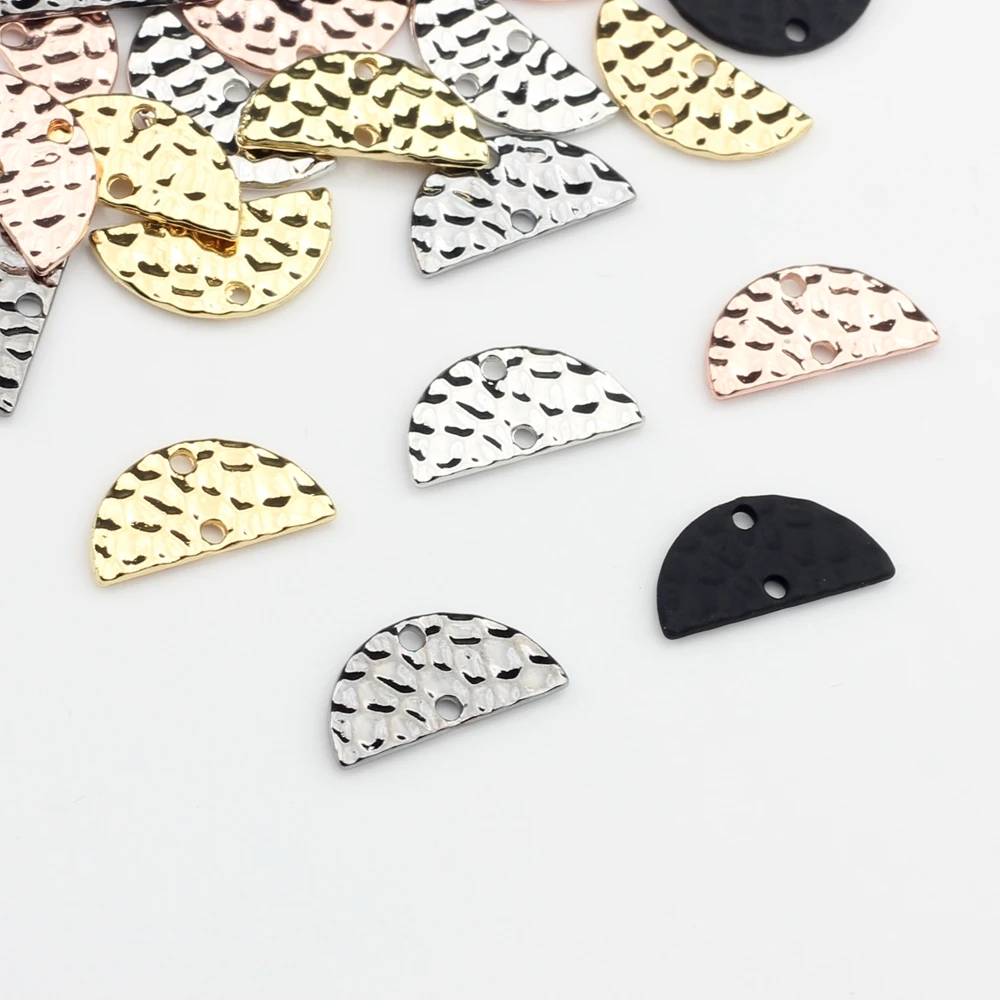 Top Trends: Zinc Alloy Black Retro Half Round Fan-shaped Connectors Charms 20pcs For DIY Necklace Earrings Making Accessories Shoppable Styles