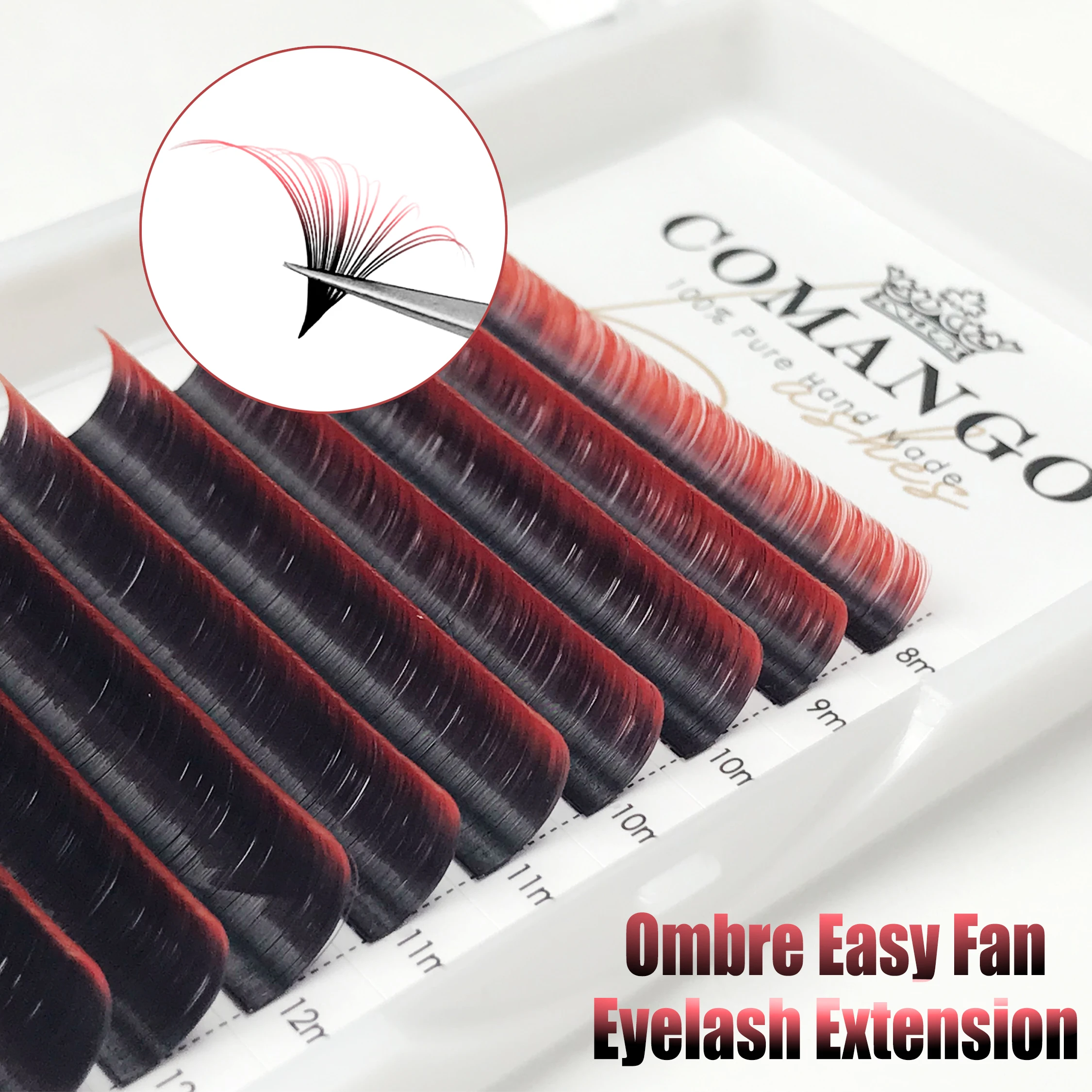 Top Trends: CoMango Ombre Color Easy Fan Russian Volume Eyelash Extension Black Gradient Blue Purple Brown Pink Auto Fan Volume Lashes Shoppable Styles