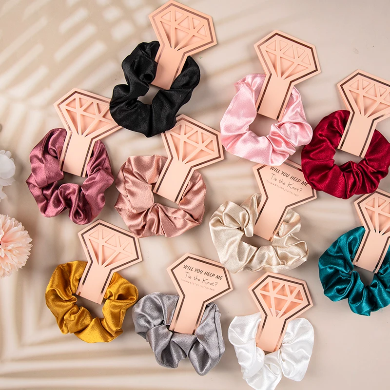 Top Trends: 1Pcs Bridesmaid Gift Hair Scrunchies Team Bachelorette Party Favors Bridal Wedding Souvenir Party Bridal Shower Wedding Gift Shoppable Styles