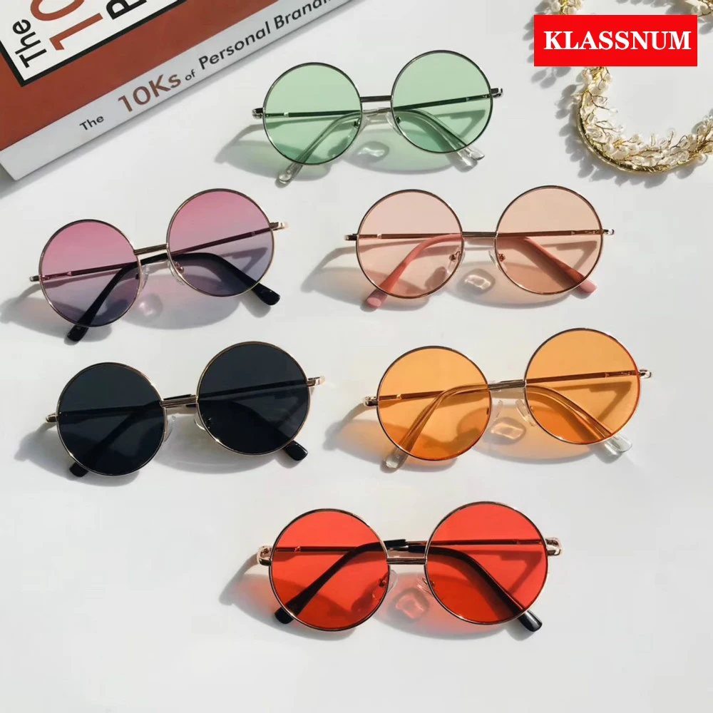 Top Trends: 1pcs New Retro Glasses Round Frame Kids Sunglasses Baby Wild British Style Metal Sunglasses 2022 New Years Gift For Children Shoppable Styles