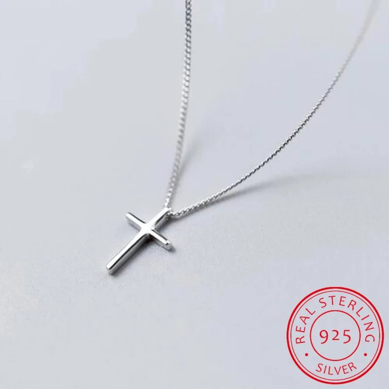 Top Trends: 925 Sterling Silver Female Cross Pendants Dropshipping Smooth Cross Pendant Necklace Jewelry For Women Wedding Gift Shoppable Styles