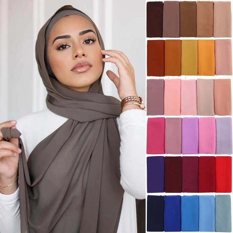 Top Trends: Ramadan Islamic Instant Bubble Chiffon Shawl Scarf Lady Head Wrap Women Hijabs Scarves Bufandas Muslim Veil Hijab Snood 180*70cm Shoppable Styles