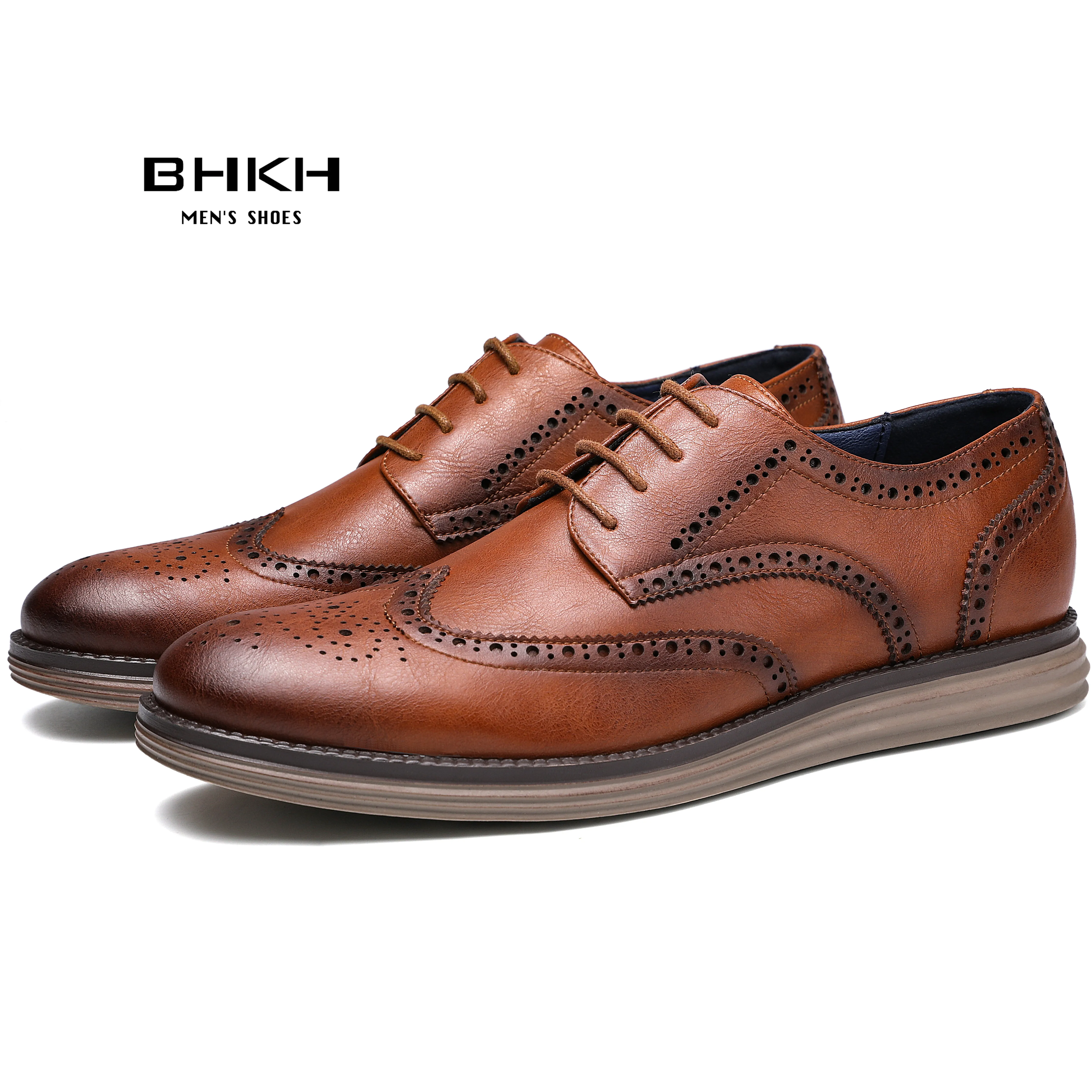 Top Trends: BHKH 2022 Autumn Man Dress Shoes Genuine Leather Lace-up Men Casual Shoes Smart Business Office Work Footwear Men Shoes Shoppable Styles