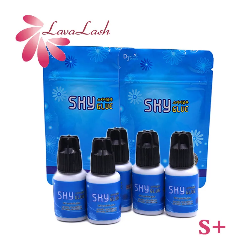 Top Trends: 5 Bottles Sky Glue S Plus Type Black Cap Original Korea Adhesive For Eyelash Extensions 5ml Beauty Shop Lasting Makeups Tools Shoppable Styles